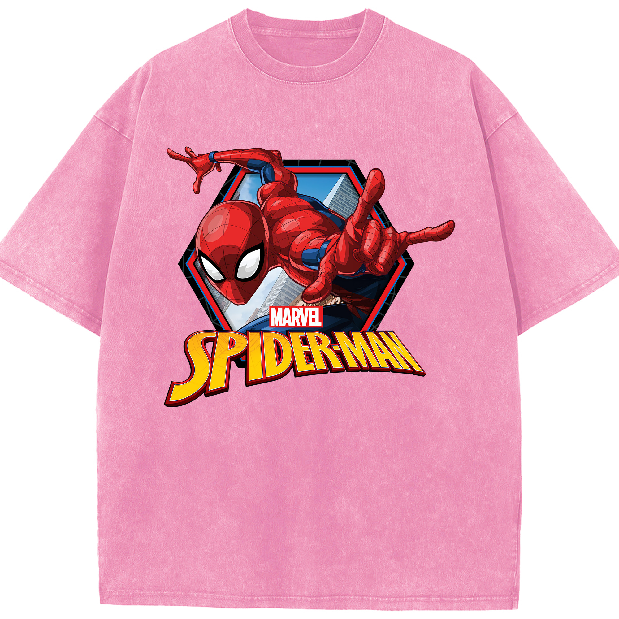（画像用） Spider Man スパイダーマン 綿100% ヴィンテージ風 半袖Tシャツ（フロントプリント）